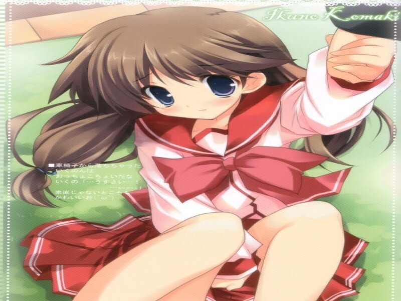 Anime Girl in School Uniform — Red, Playful, Manga, School Uniform, Text