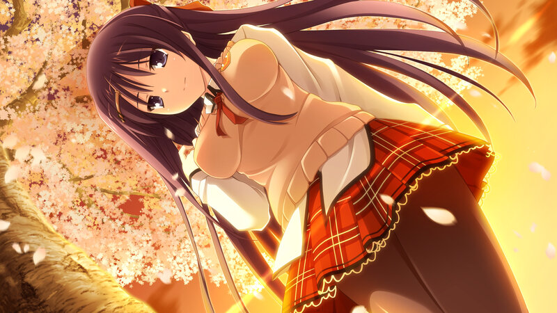 Anime Girl in School Uniform — Red, Serene