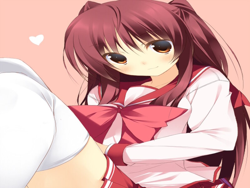 Anime Girl in School Uniform — Red, Sweet