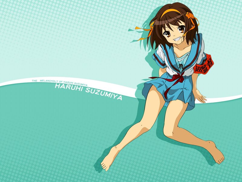 Anime Girl in School Uniform — Teal