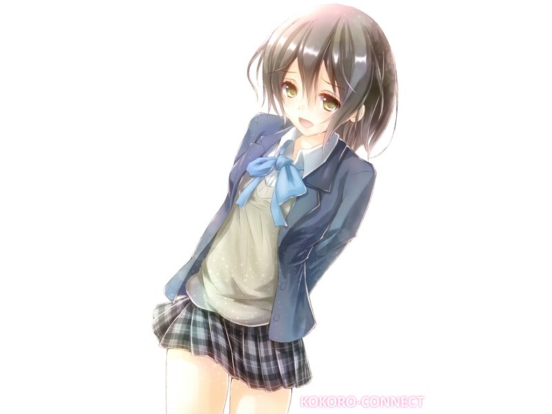 Anime Girl in School Uniform — White, Calm, Digital Art, School Uniform