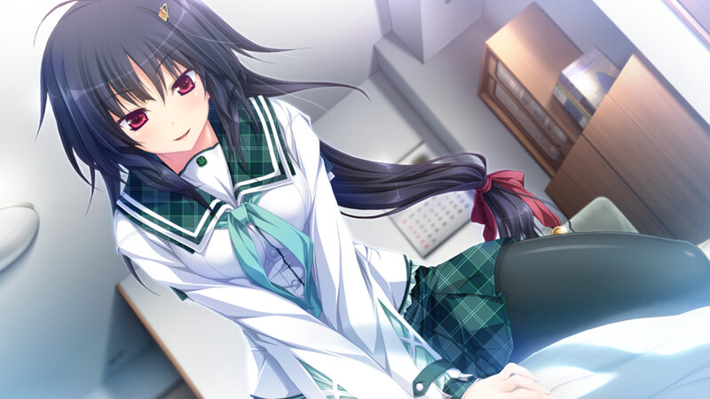 Anime Girl in School Uniform — White, Calm, Morning, School Uniform