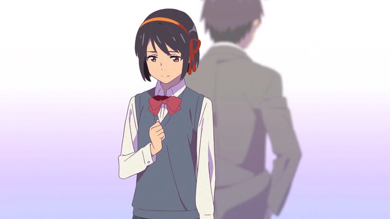 Anime Girl in School Uniform — White, Calm, School Uniform, Bow Tie