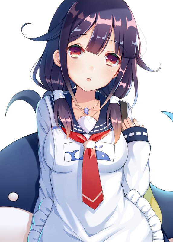 Anime Girl in School Uniform — White, Calm, School Uniform, Red Tie