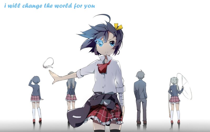 Anime Girl in School Uniform — White, Dramatic, School Uniform, Plaid Skirt