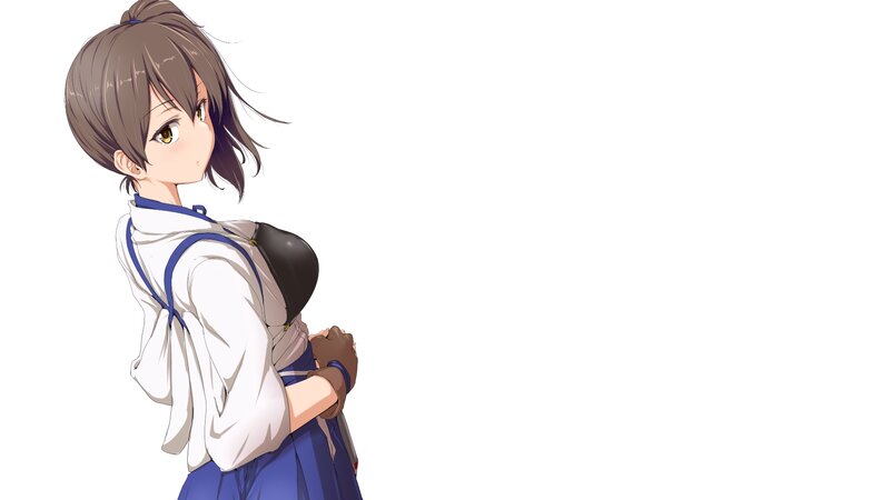 Anime Girl in School Uniform — White, Neutral, School Uniform, Backpack