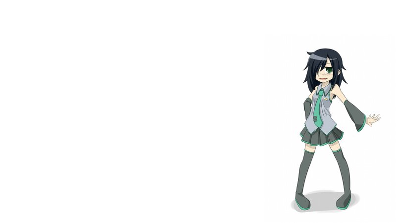 Anime Girl in School Uniform — White, Neutral, School Uniform, Green Eyes