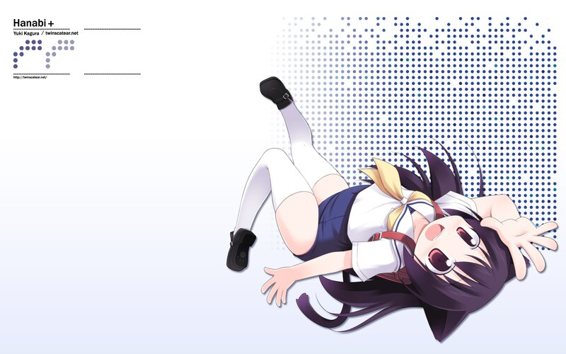 Anime Girl in School Uniform — White, Playful, School Uniform, Dot Pattern Background