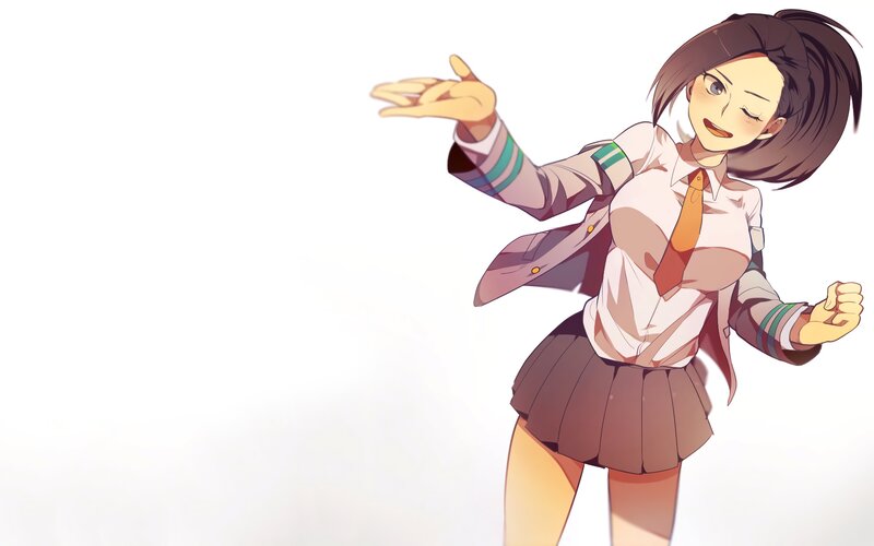 Anime Girl in School Uniform — White, Playful, School Uniform, Jacket