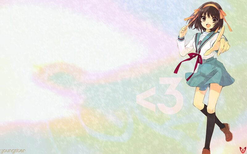 Anime Girl in School Uniform — White, Playful
