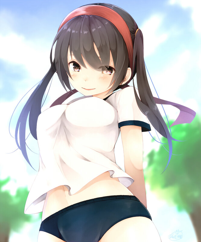 Anime Girl in School Uniform — White, Serene, Afternoon, Headband
