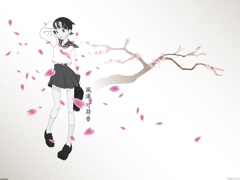 Anime Girl in School Uniform — White, Serene, Spring