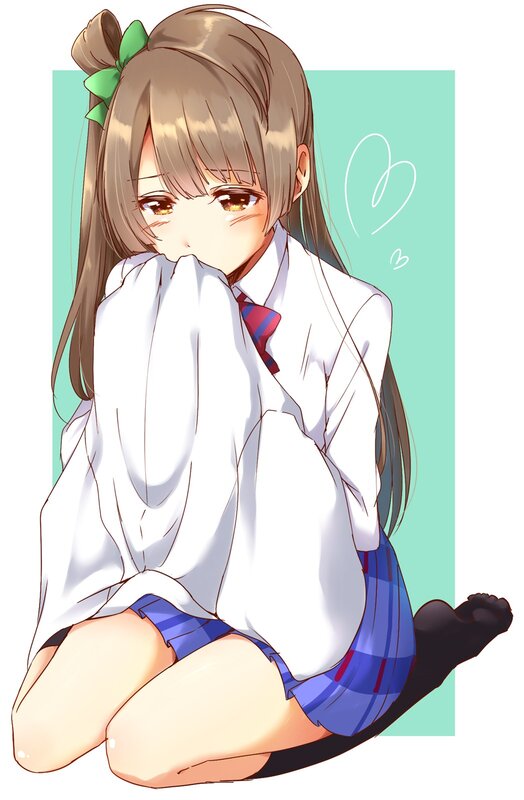 Anime Girl in School Uniform — White, Shy