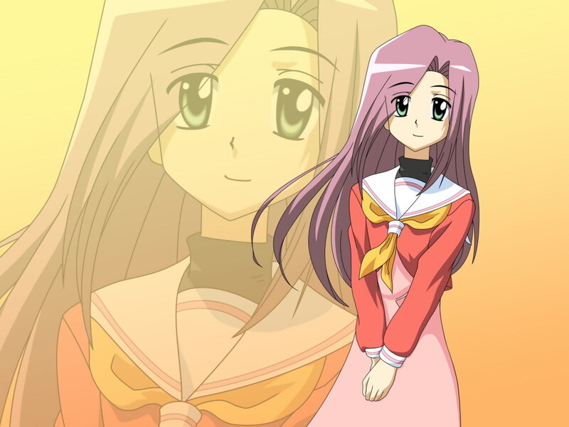 Anime Girl in School Uniform — Yellow, Calm
