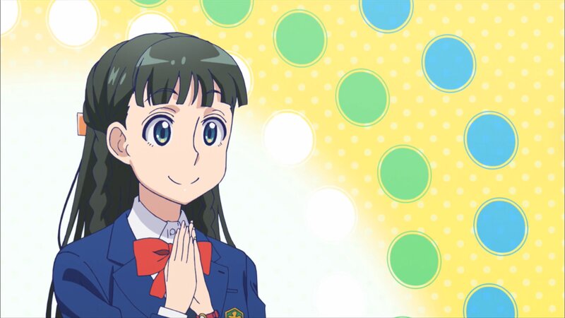 Anime Girl in School Uniform — Yellow, Cheerful, School Uniform, Bow Tie