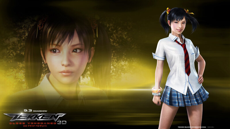 Anime Girl in School Uniform — Yellow, Dramatic, 3d Render