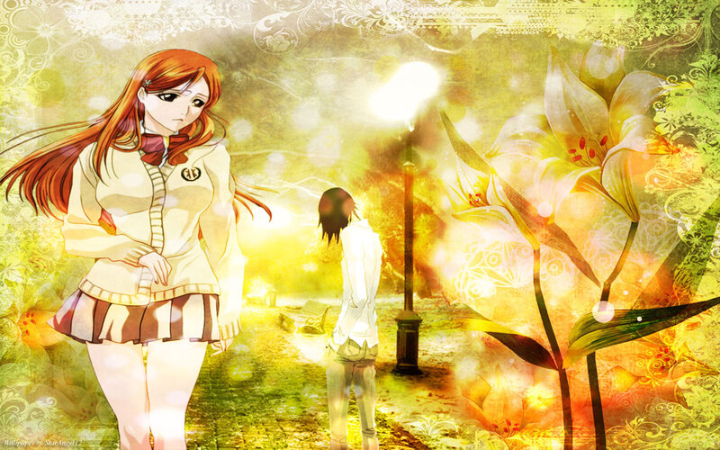 Anime Girl in School Uniform — Yellow, Dramatic