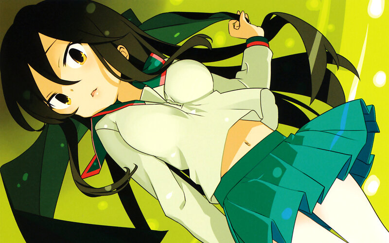 Anime Girl in School Uniform — Yellow, Dynamic