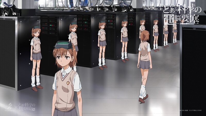 Anime Girl in Server Room — Gray
