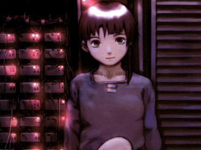 anime girl in server room