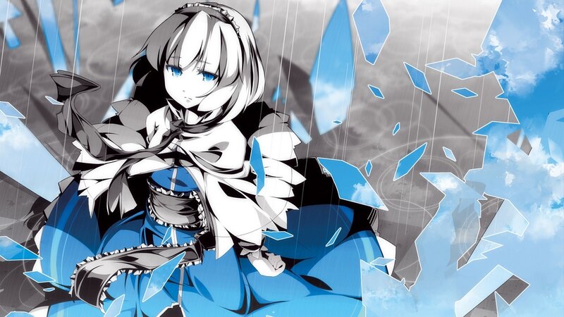 anime girl in shattered glass
