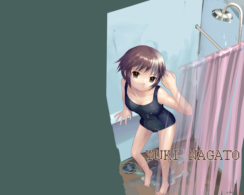anime girl in shower