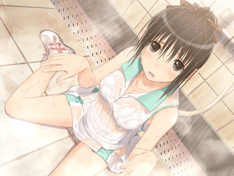 Anime Girl in Shower — White