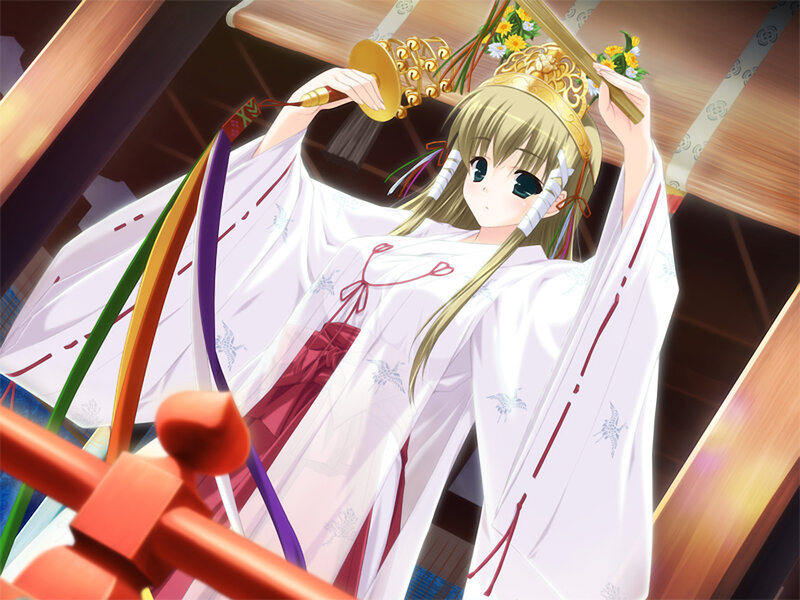 Anime girl in shrine attire
