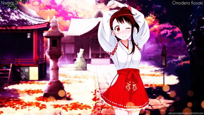 Anime Girl in Shrine — Red