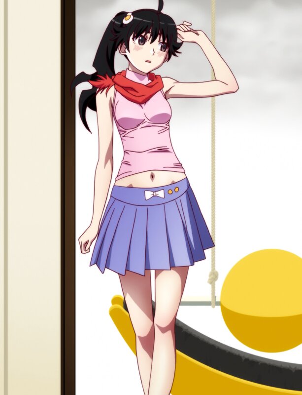 Anime Girl in Skirt — Purple, Playful