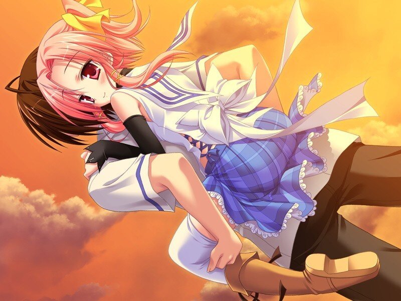 anime girl in sky