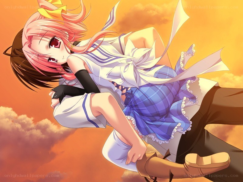anime girl in sky