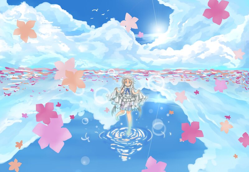 anime girl in sky garden