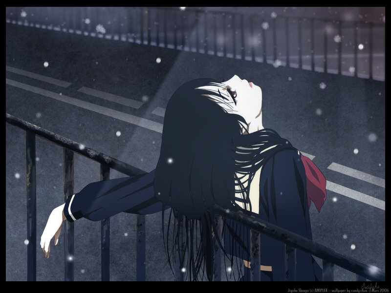 Anime girl in snow