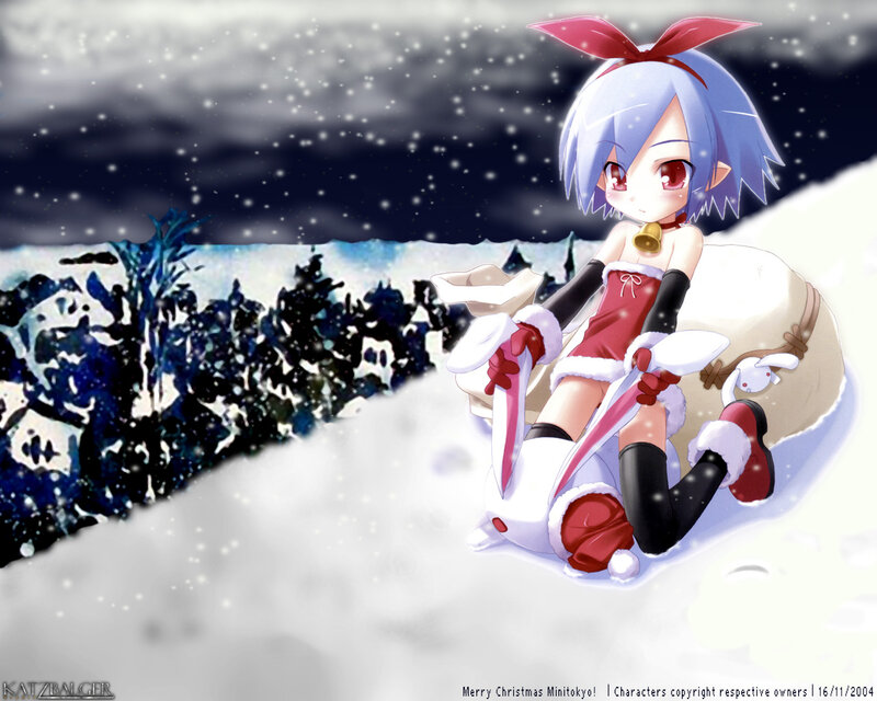 Anime girl in snow