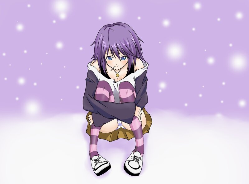 anime girl in snow