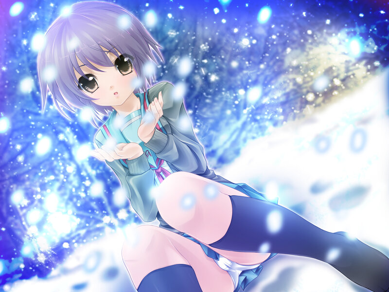 anime girl in snow