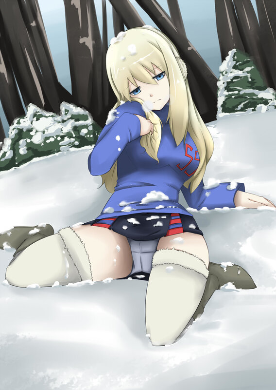 Anime girl in snow