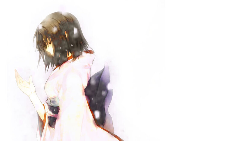 anime girl in snow