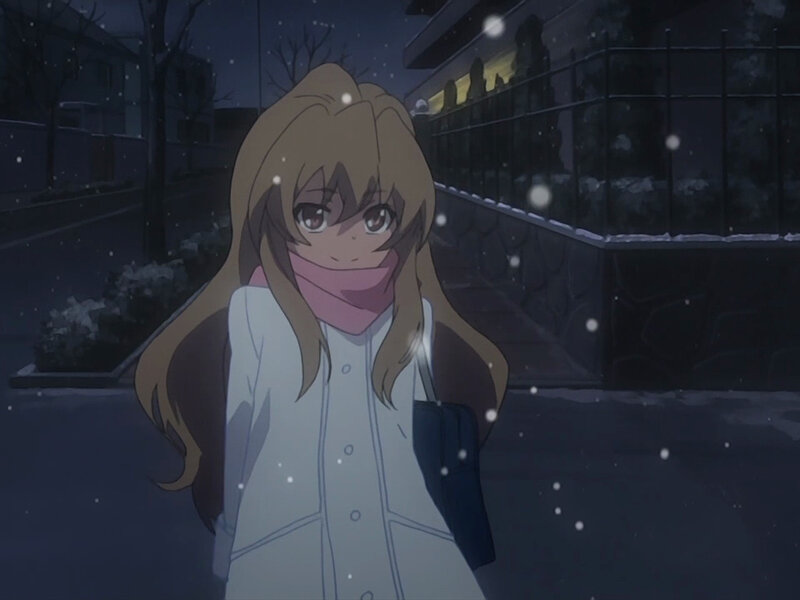anime girl in snow