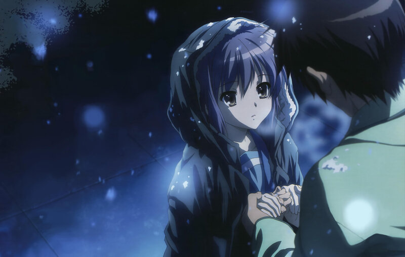anime girl in snow