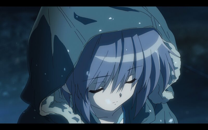anime girl in snow