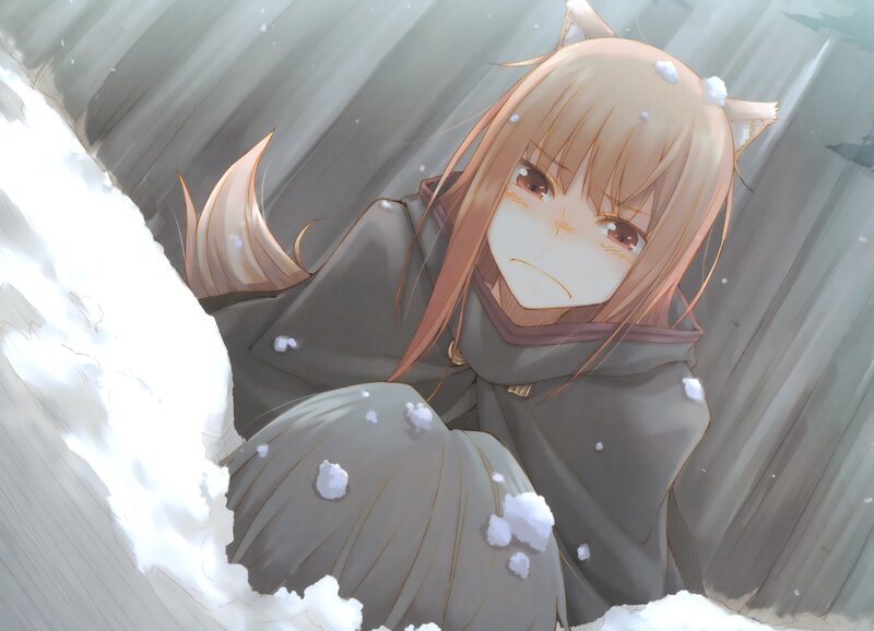 anime girl in snow