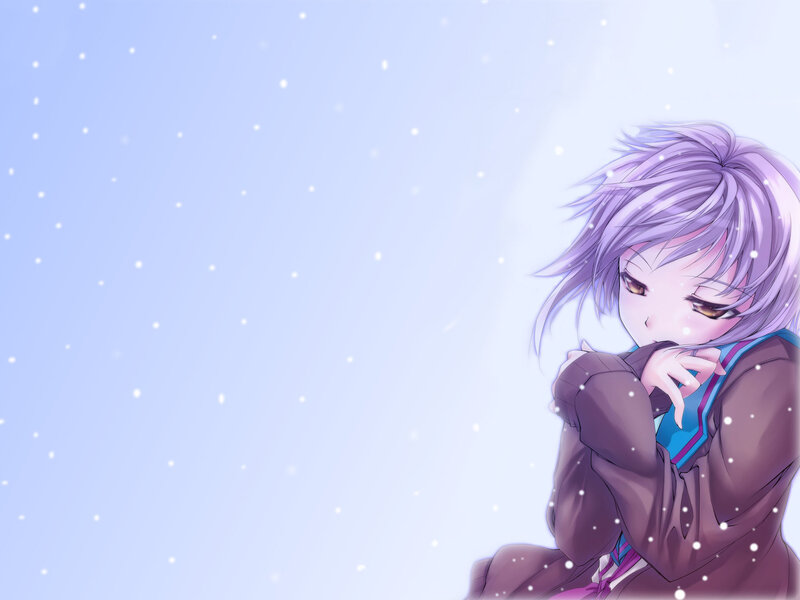 anime girl in snow