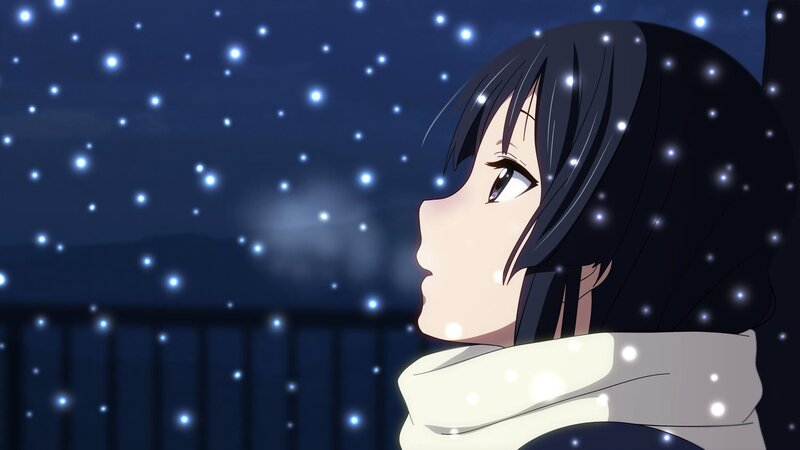 anime girl in snow