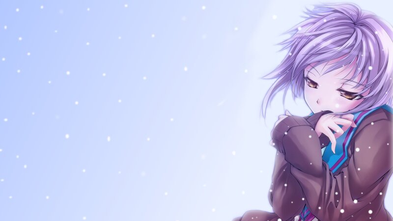anime girl in snow