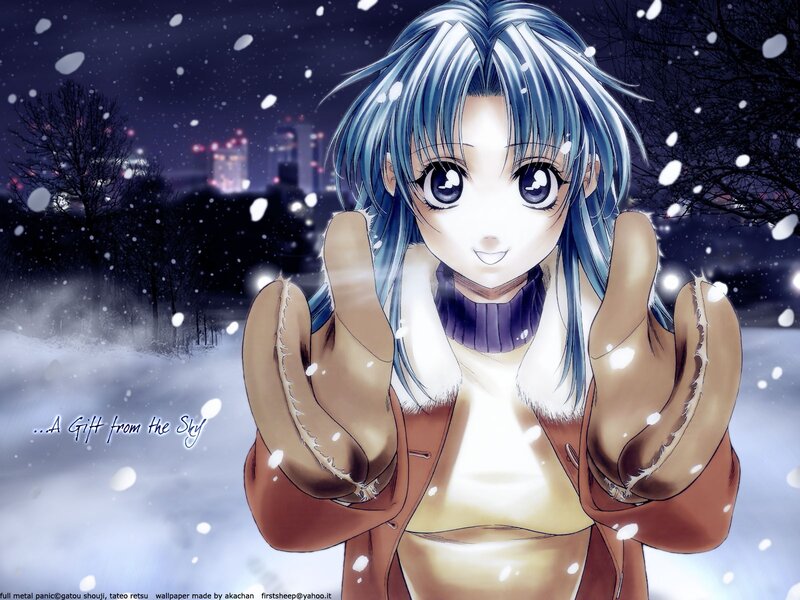 Anime girl in snow
