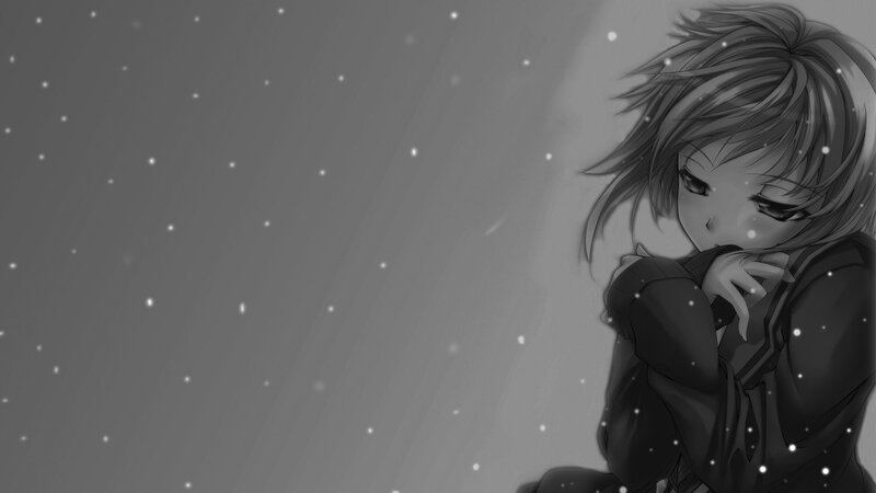 anime girl in snow