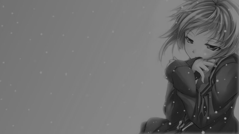 anime girl in snow
