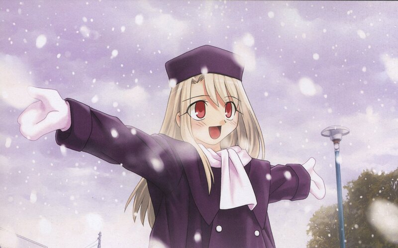 anime girl in snow